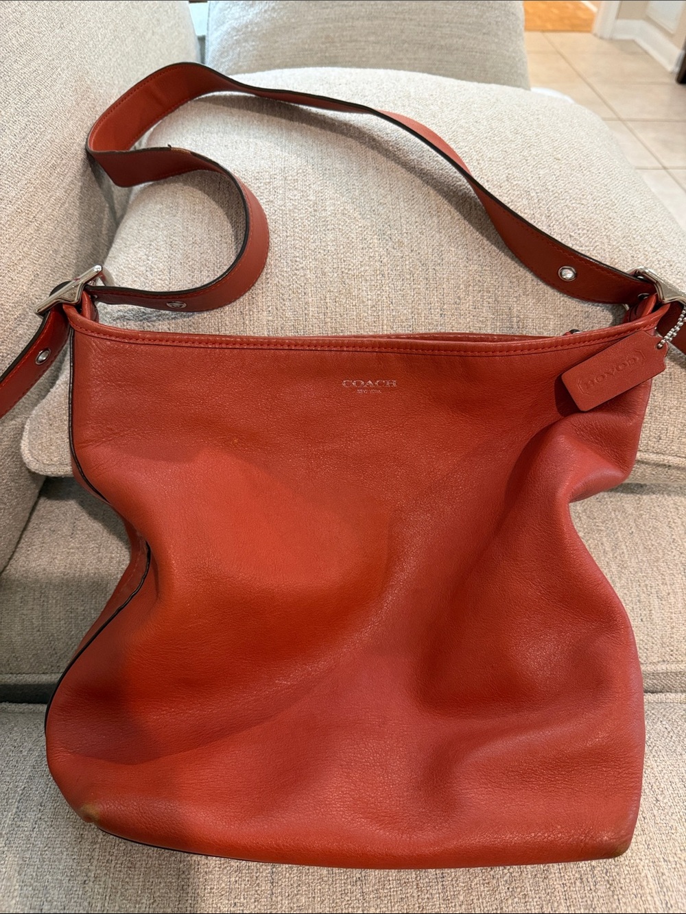 Coach Burnt Orange Leather Shoulder Bag